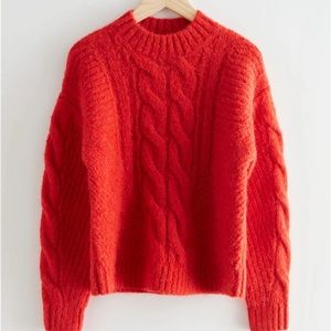 & Other Stories cable knit wool sweater